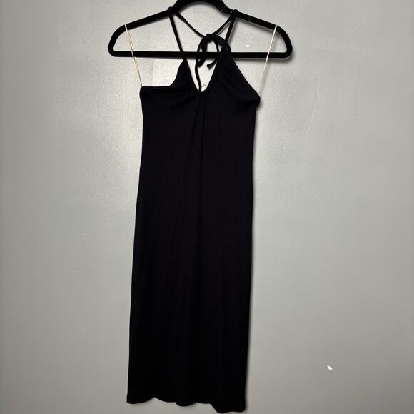 Wilfred Women’s Black Ribbed Evening Cocktail Little Dress Small Party - Picture 1 of 9